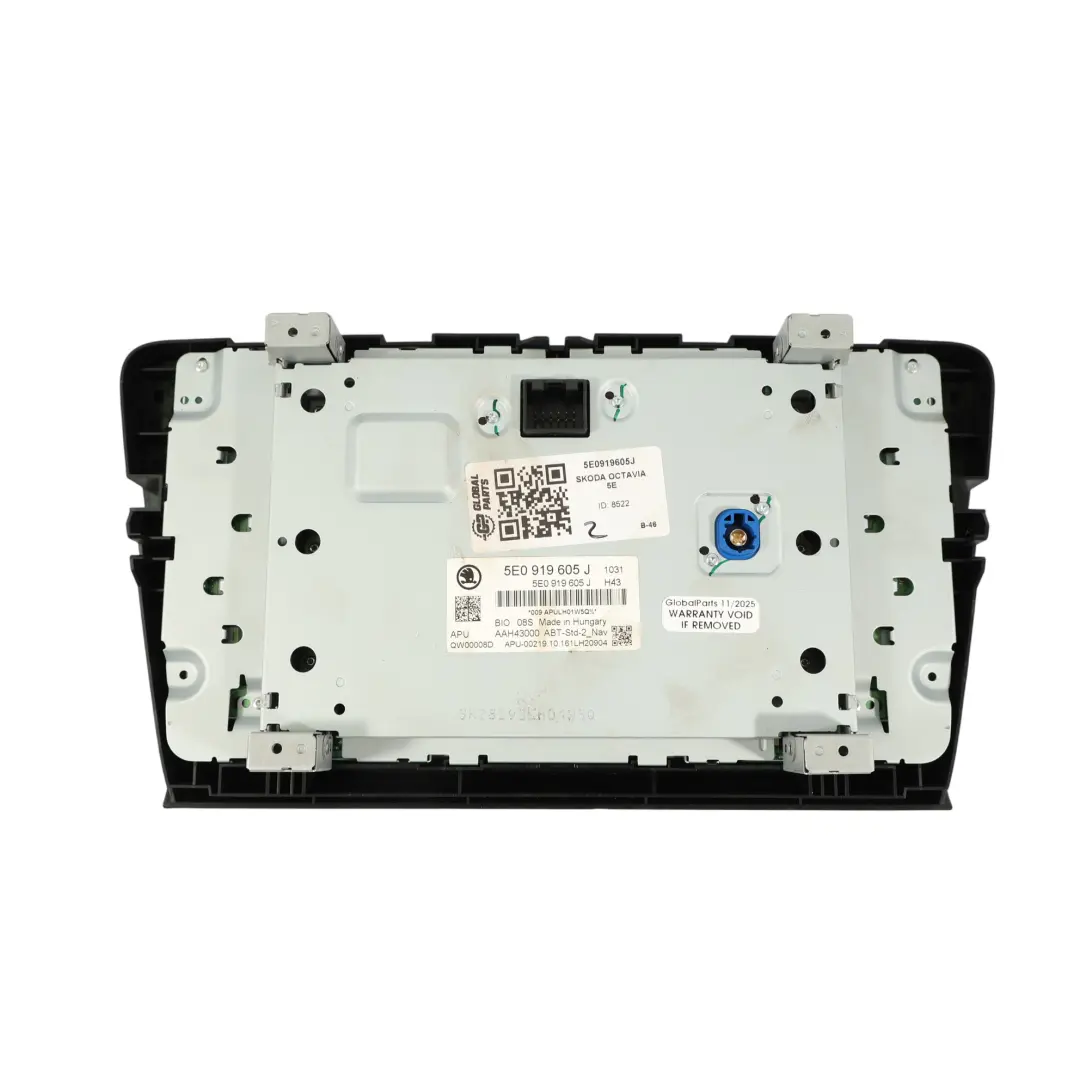 Skoda Octavia 5E Sat Navi Stereo Radio Audio Head Unit Player Screen - SKU 5E0919605J - Part number 5E0919605J