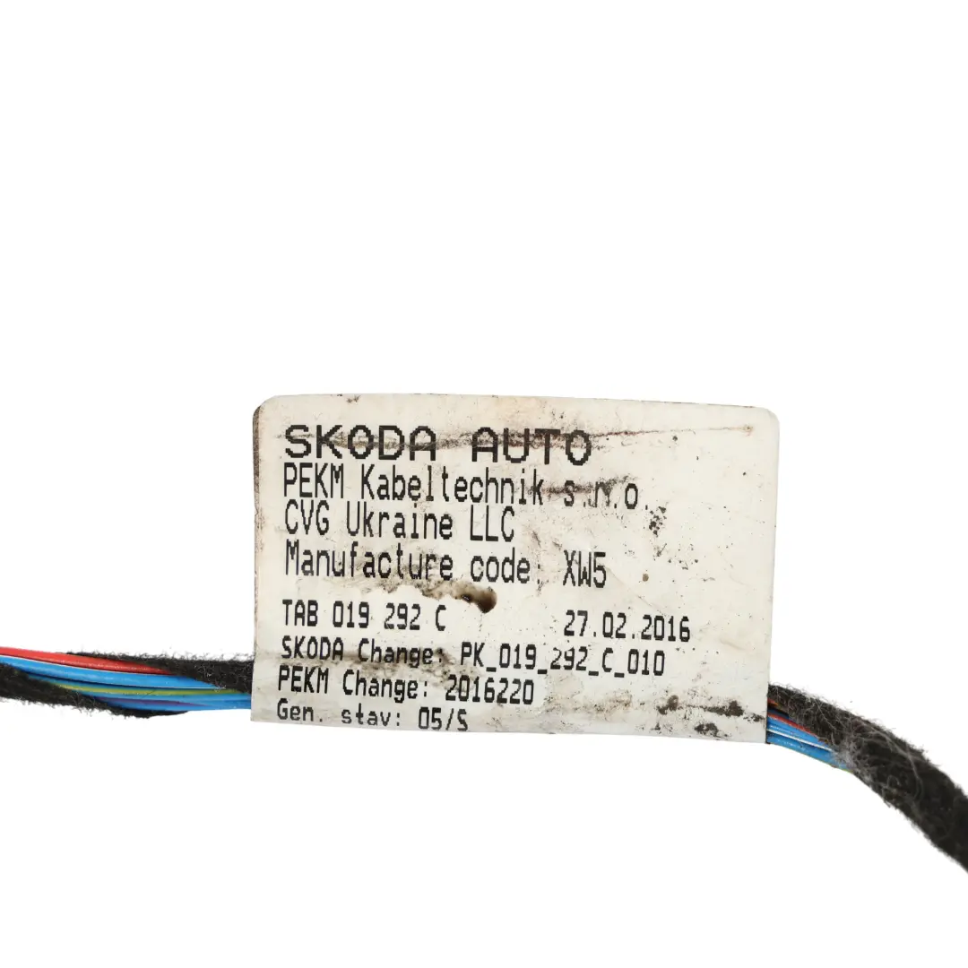 Skoda Octavia Mk3 5E Parachoques Trasero Sensor PDC Cableado Mazo - SKU 5E0971104B - Número de pieza 5E0971104B