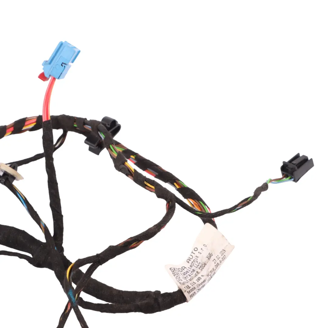 Skoda Octavia 5E Mk3 Door Wiring Harness Loom Front Passenger Side - SKU RHD-5E2971121P - Part number 5E2971121P