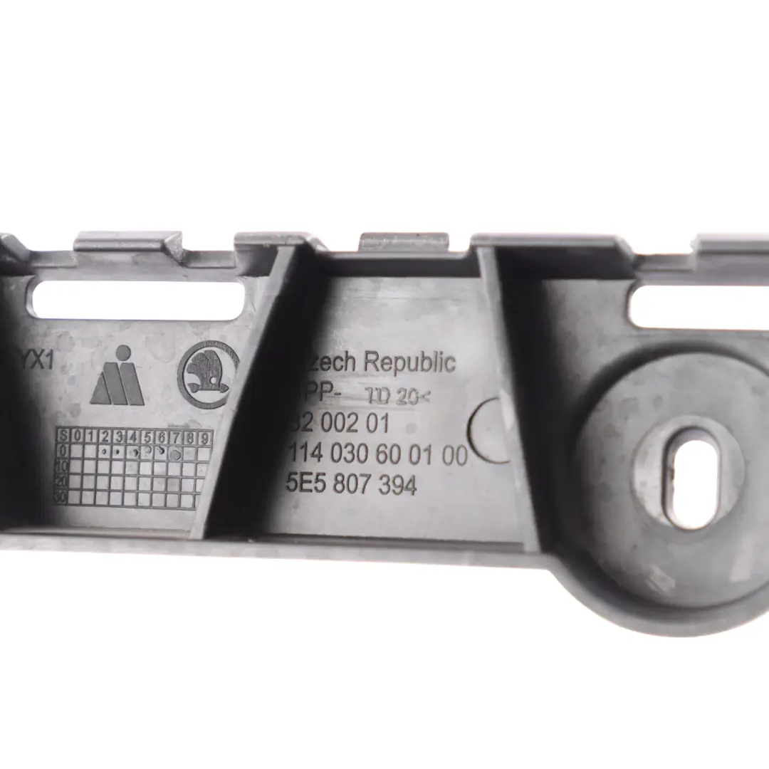 Mk3 5E Bumper Support Bracket Mount Guide Right O/S to Skoda Octavia with Part number 5E5807394 Skoda Octavia Mk3 5E Bumper Support Bracket Mount Guide Right O/S - SKU 5E5807394 - Part number 5E5807394