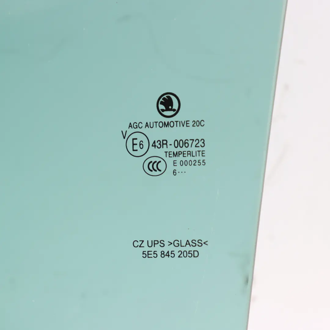 Skoda Octavia 5E Rear Door Side Window Glass Glazing Left N/S Tinted - SKU 5E5845205D - Part number 5E5845205D