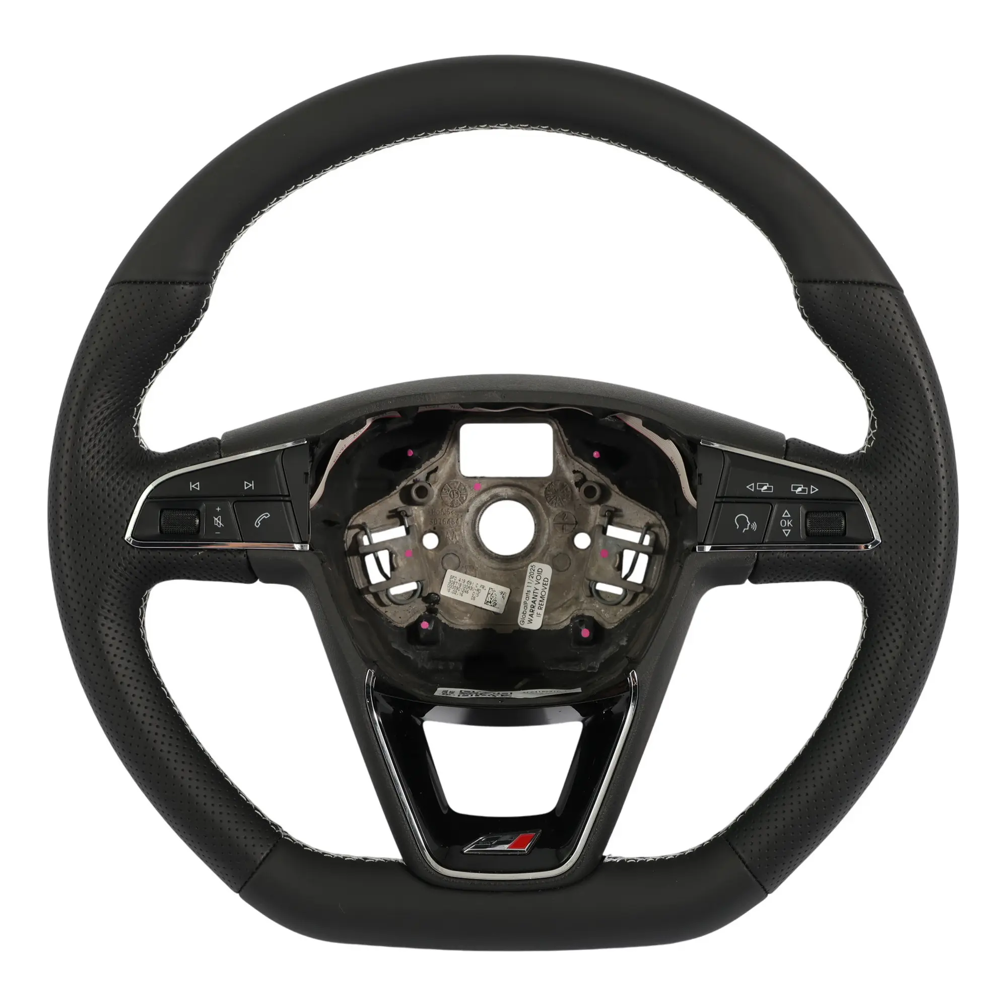 Seat Leon Cupra 5F Ibiza 6J Volante NUEVO Cuero Negro Fondo Plano