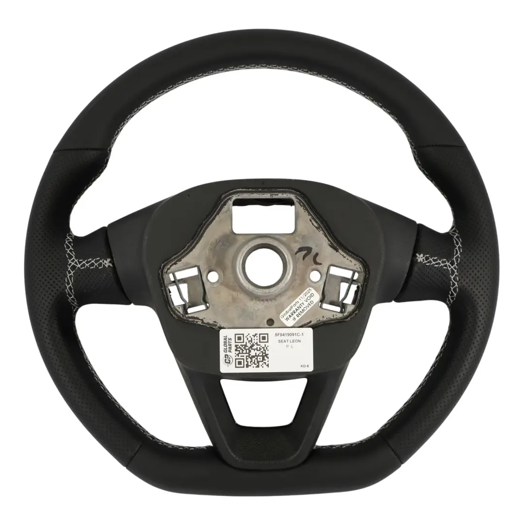 5F Ibiza 6j Steering Wheel NEW Black Leather Flat Bottom to Seat Leon Cupra with Part number 5F0419091C Seat Leon Cupra 5F Ibiza 6j Steering Wheel NEW Black Leather Flat Bottom - SKU 5F0419091C-1 - Part number 5F0419091C