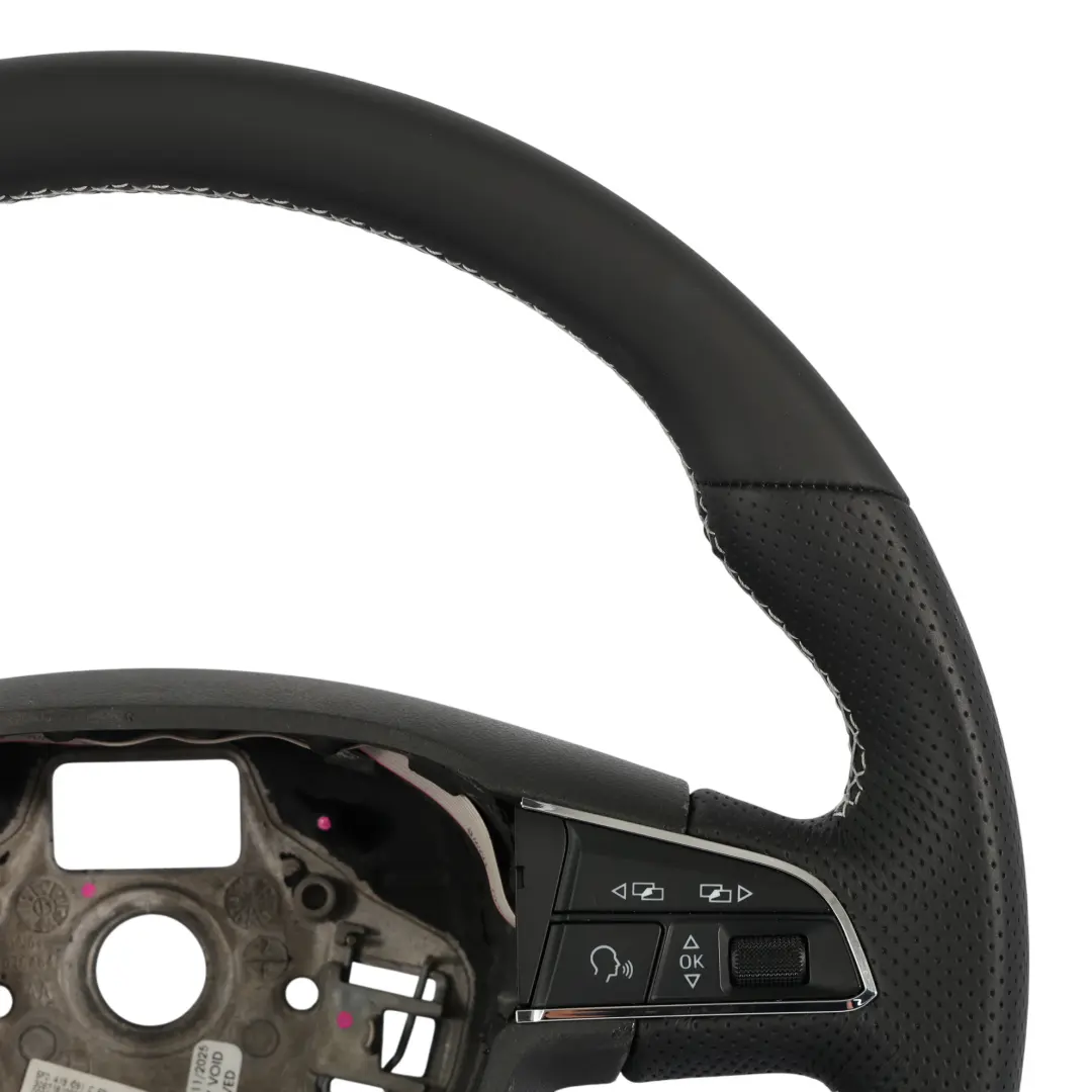 5F Ibiza 6j Steering Wheel NEW Black Leather Flat Bottom to Seat Leon Cupra with Part number 5F0419091C Seat Leon Cupra 5F Ibiza 6j Steering Wheel NEW Black Leather Flat Bottom - SKU 5F0419091C-1 - Part number 5F0419091C