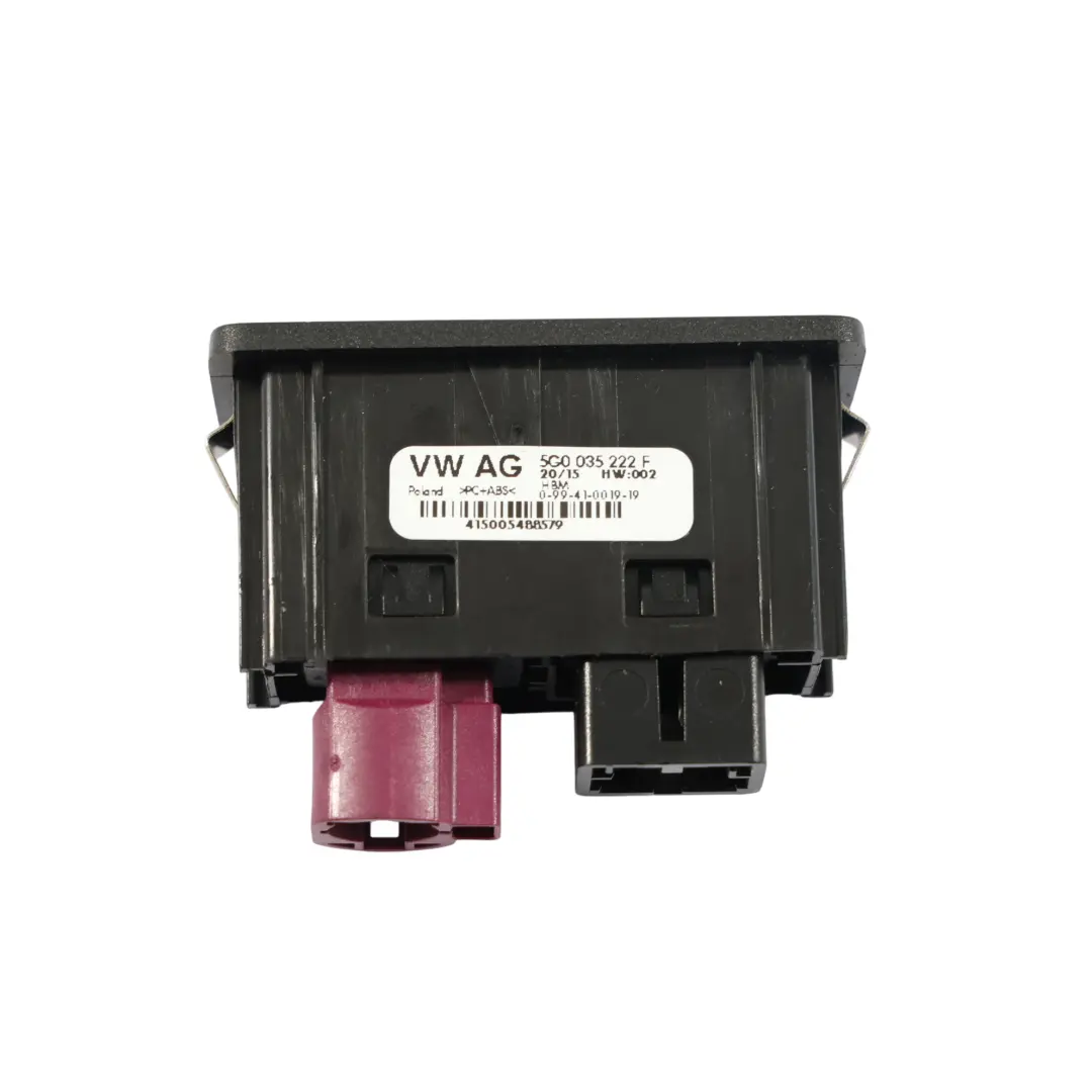 Adaptador De Conexión Media In Port Socket para VW Volkswagen Golf Mk7 con número de pieza 5G0035222F VW Volkswagen Golf Mk7 Adaptador De Conexión Media In Port Socket - SKU 5G0035222F - Número de pieza 5G0035222F