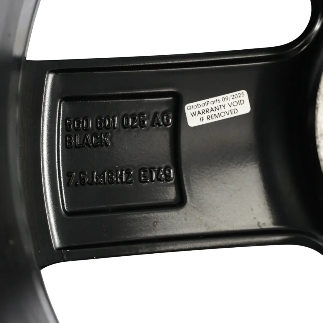 Volkswagen Golf Mk7 VII Llanta De Aleación Negro 19" 8,5J ET:49 - SKU 5G0601025AG-2 - Número de pieza 5G0601025AG