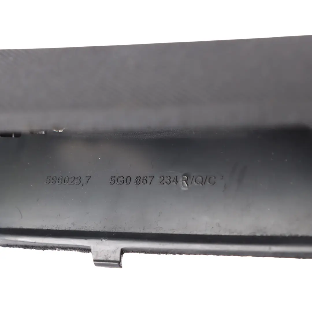 VW Volkswagen Golf Mk7 Moldura Superior Pilar A Lado Exterior Derecho - SKU 5G0867234R - Número de pieza 5G0867234R