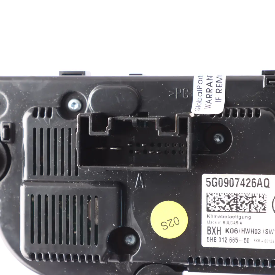 Volkswagen Golf Mk7 A/C Heater Control Panel Switch A/C Unit - SKU 5G0907426AQ - Part number 5G0907426AQ