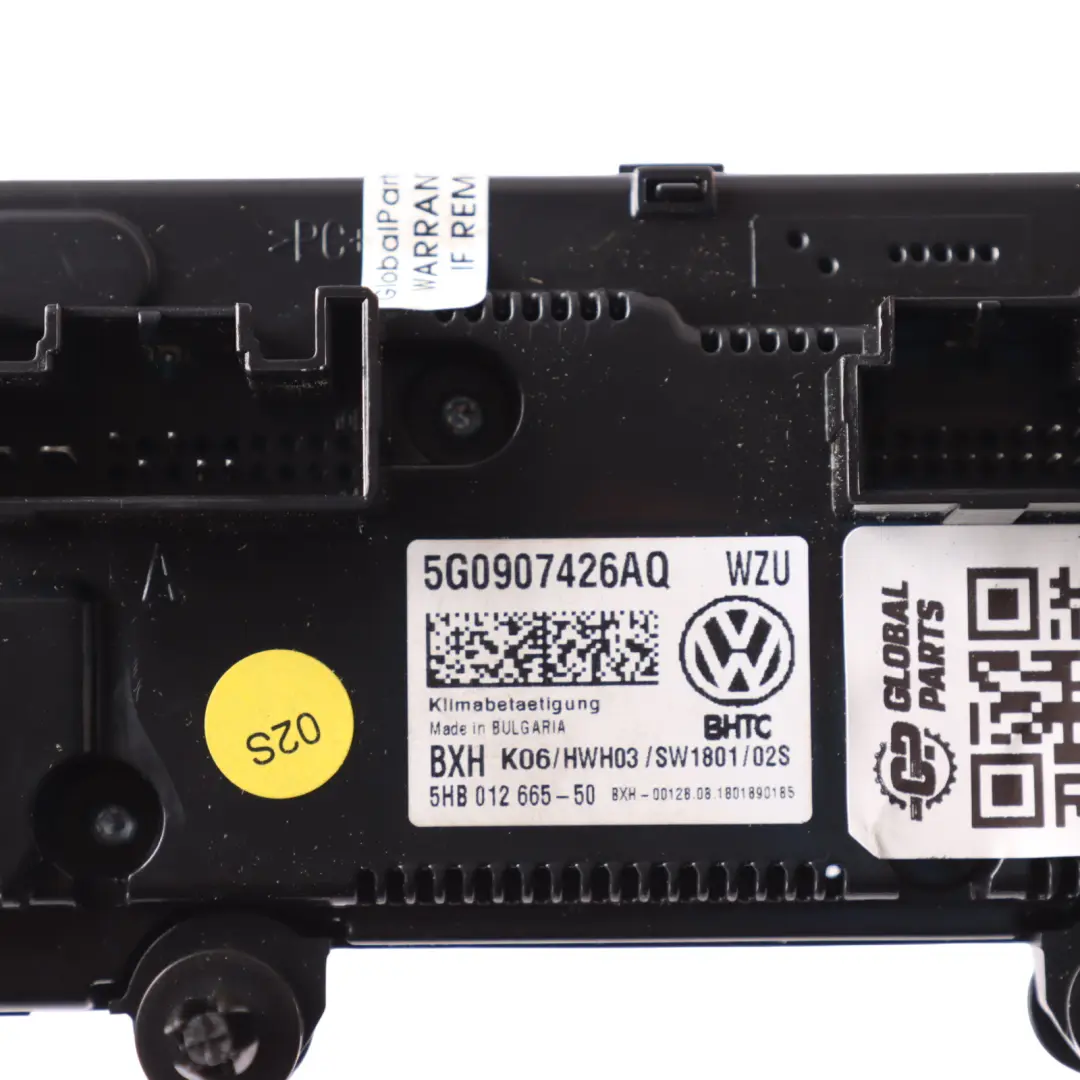 Volkswagen Golf Mk7 A/C Heater Control Panel Switch Unit - SKU 5G0907426AQ - Part number 5G0907426AQ