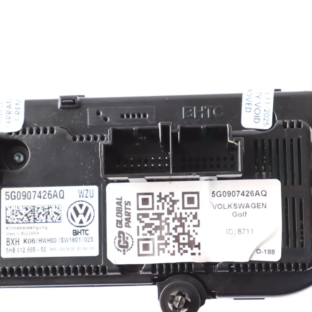 Volkswagen Golf Mk7 A/C Heater Control Panel Switch A/C Unit - SKU 5G0907426AQ - Part number 5G0907426AQ