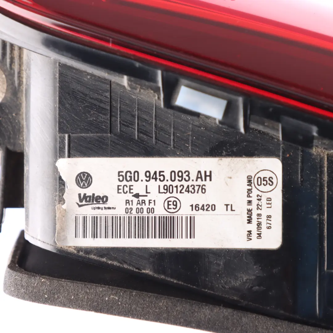 5G Taillight Lamp Light Rear Inner Left N/S to Volkswagen Golf with Part number 5G0945093AH Volkswagen Golf 5G Taillight Lamp Light Rear Inner Left N/S - SKU 5G0945093AH - Part number 5G0945093AH