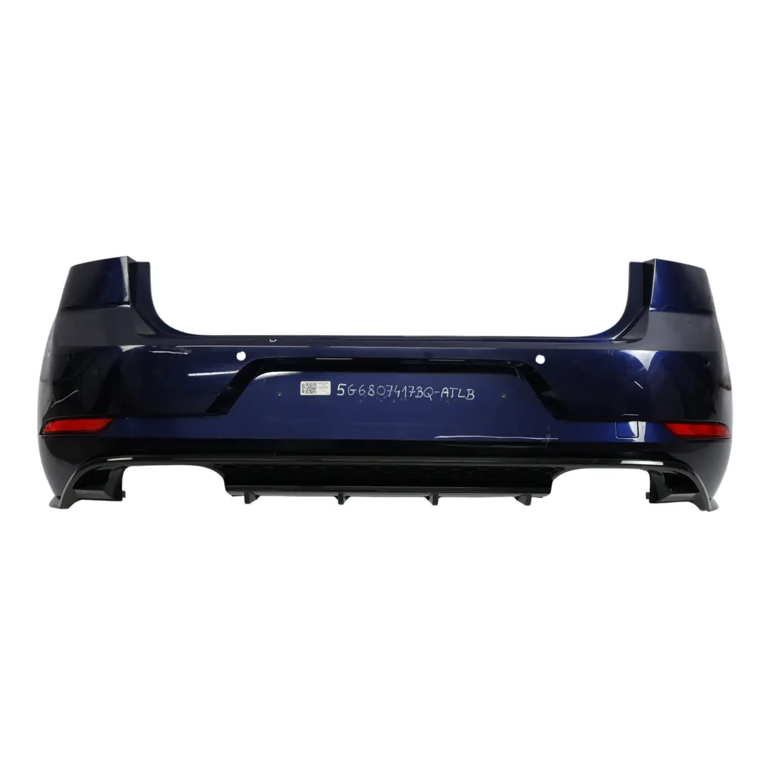 VW Golf 7 Zderzak Tylny R-Line Atlantic Blue Niebieski Metalik - C5B - SKU 5G6807417BQ-ATLB - Numer Części 5G6807417BQ