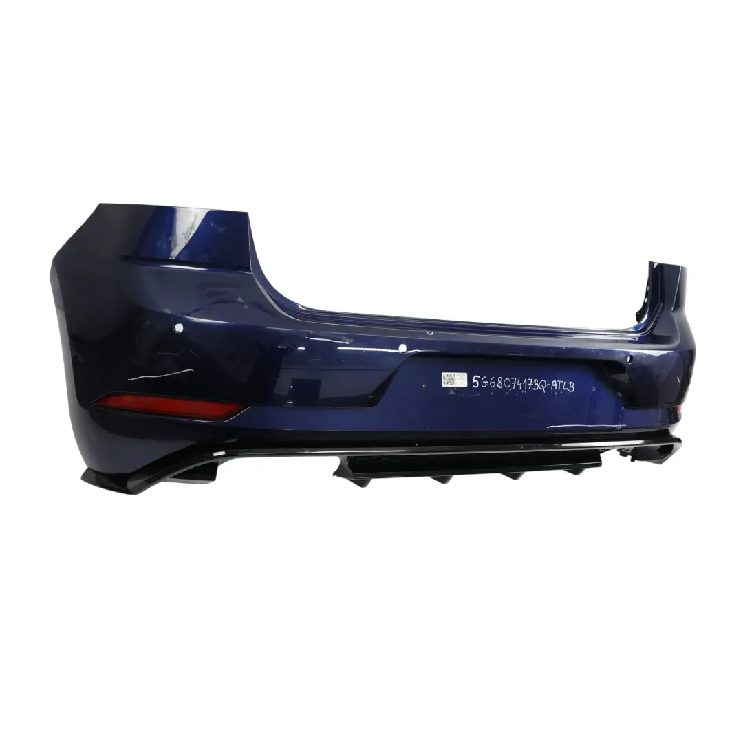VW Golf 7 Zderzak Tylny R-Line Atlantic Blue Niebieski Metalik - C9B - SKU 5G6807417BQ-ATLB - Numer Części 5G6807417BQ