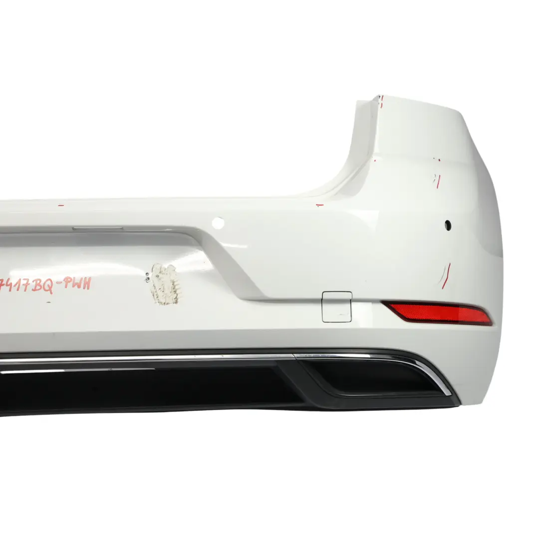 Bumper Rear Trim Panel Cover Pure White - C9A to Volkswagen VW Golf Mk7 with Part number 5G6807417BQ Volkswagen VW Golf Mk7 Bumper Rear Trim Panel Cover Pure White - C9A - SKU 5G6807417BQ-PWH - Part number 5G6807417BQ
