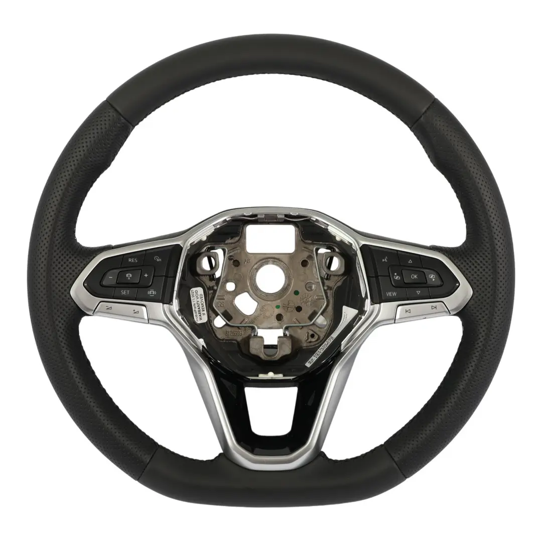 VW Golf Mk8 Tiguan Mk2 Volante NUEVO Cuero Negro Fondo Plano - SKU 5H0419089BH-1 - Número de pieza 5H0419089BH