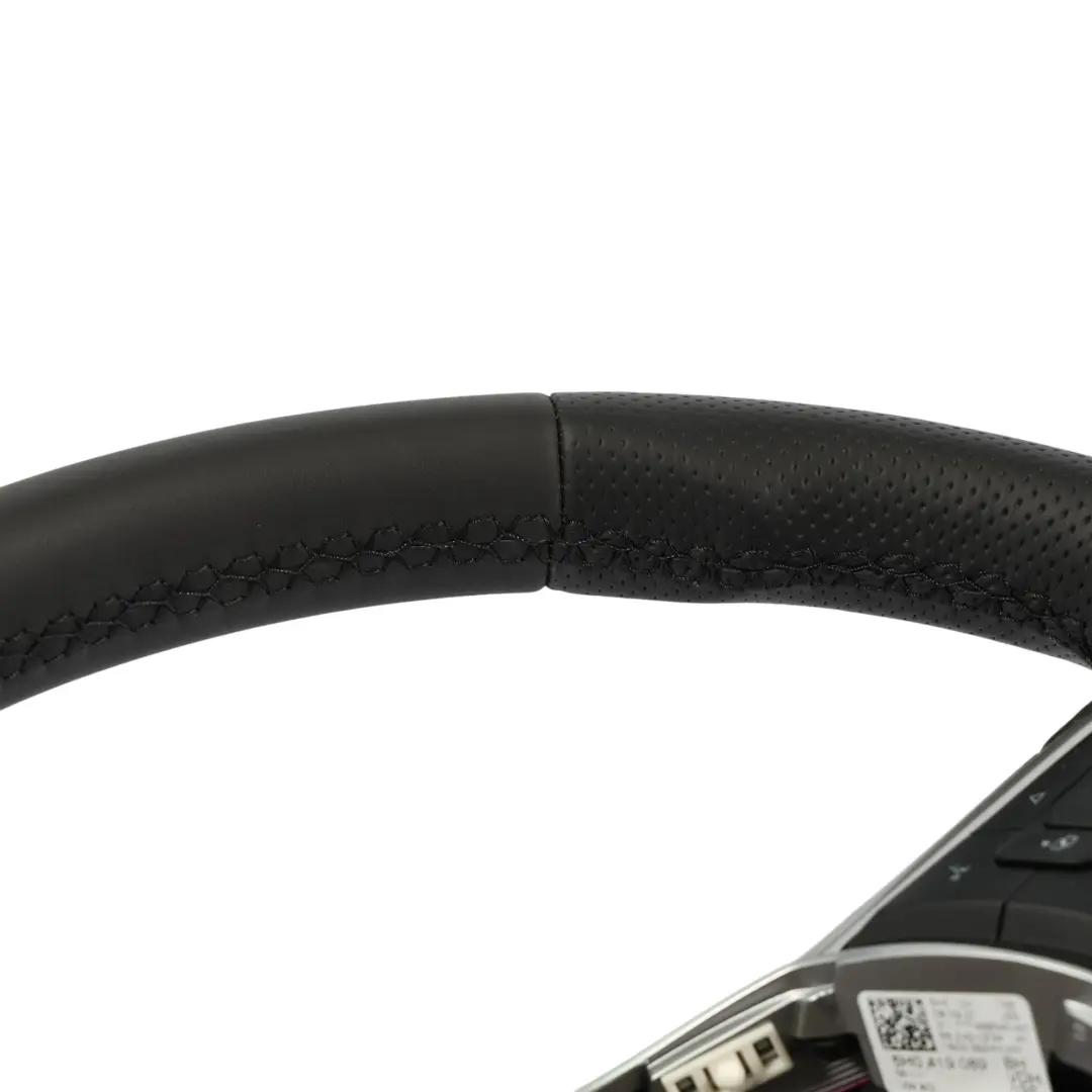 VW Golf Mk8 Tiguan Mk2 Volante NUOVO In Pelle Nera Fondo Piatto - SKU 5H0419089BH-1 - Numero di parte 5H0419089BH