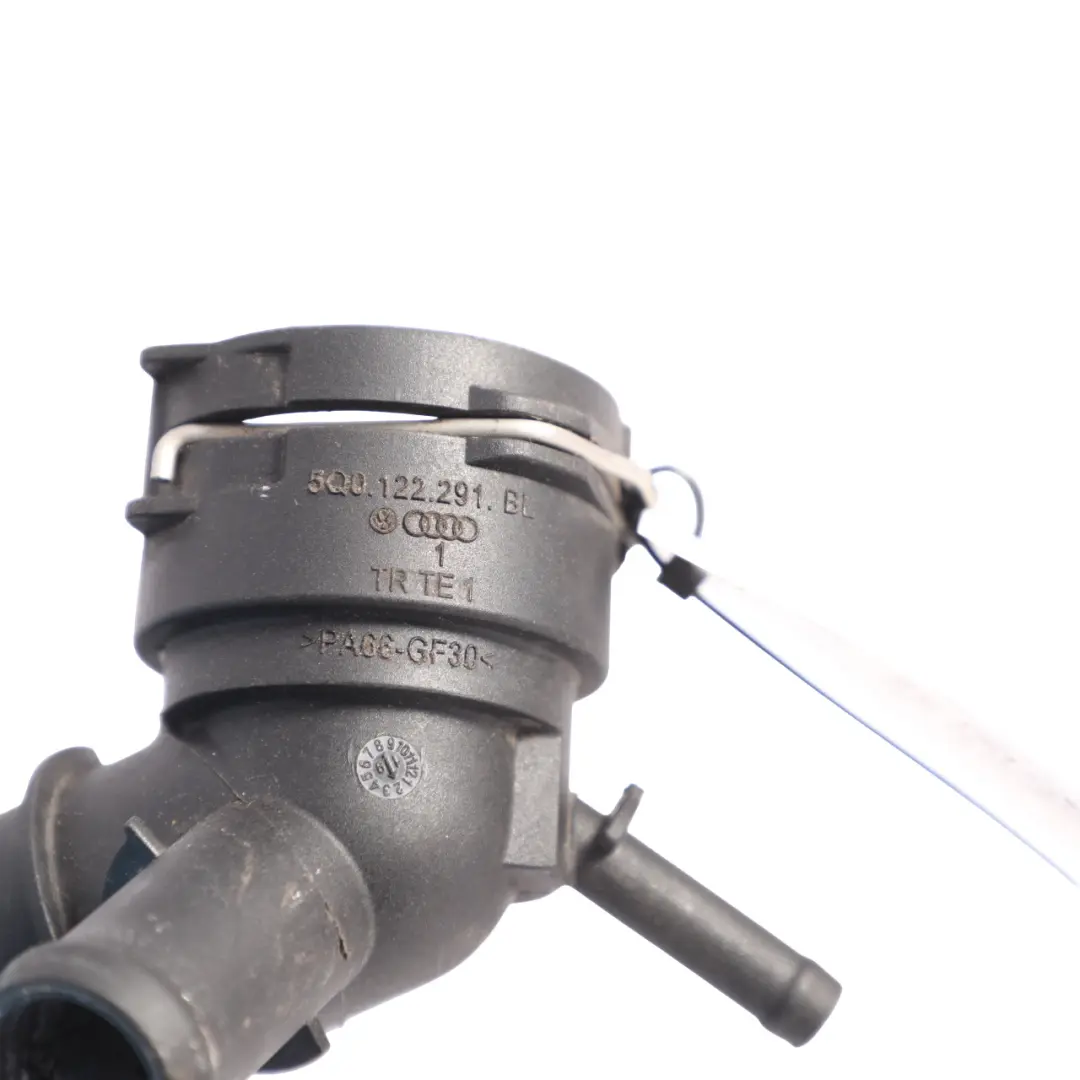 Water Coolant Pipes Hoses Connector Coupling to Audi A3 8V 2.0 TFSI with Part number 5Q0122291BL Audi A3 8V 2.0 TFSI Water Coolant Pipes Hoses Connector Coupling - SKU 5Q0122291BL - Part number 5Q0122291BL