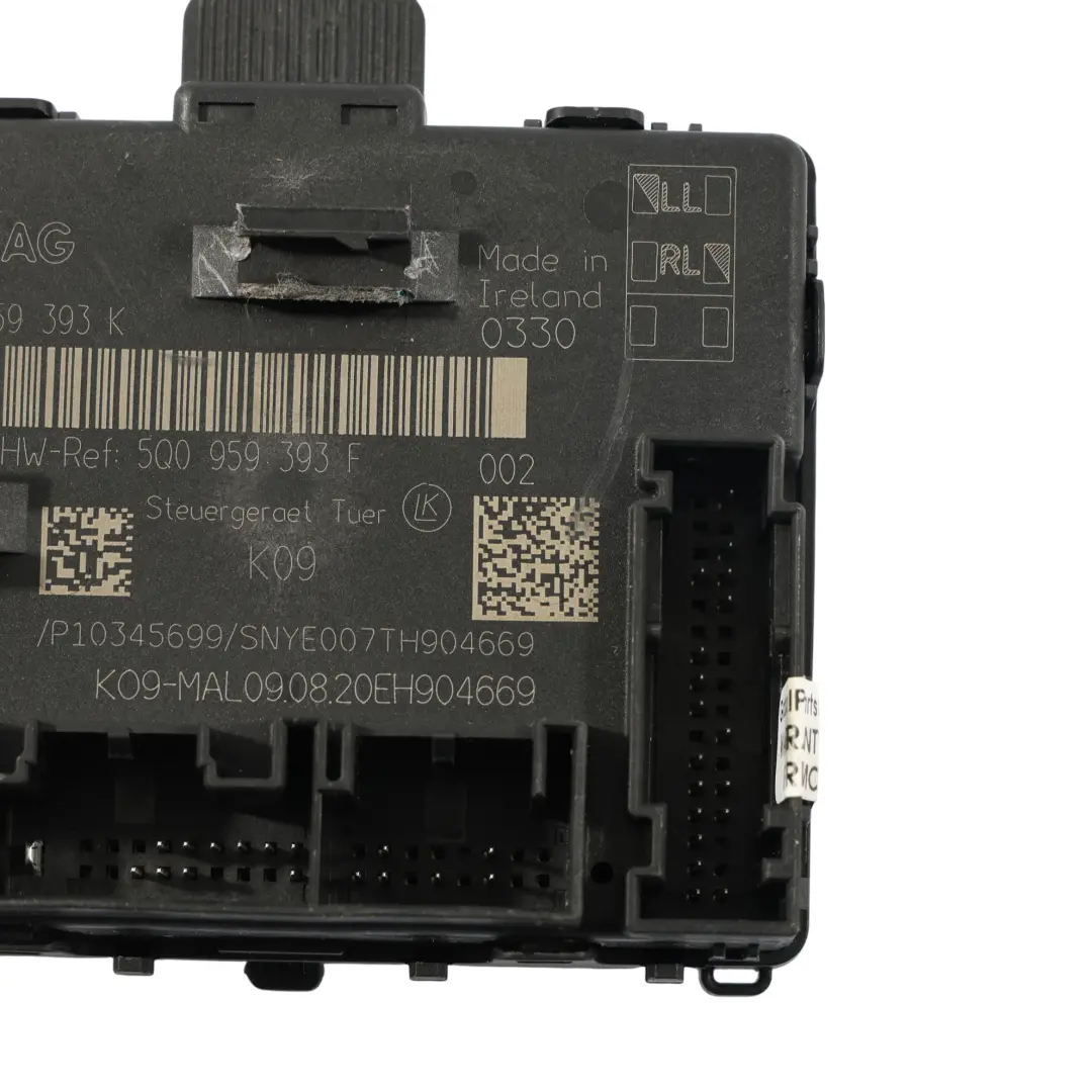 Front Door Control Module Unit Right O/S to Audi Q2 GA A3 8V with Part number 5Q0959393K Audi Q2 GA A3 8V Front Door Control Module Unit Right O/S - SKU 5Q0959393K - Part number 5Q0959393K
