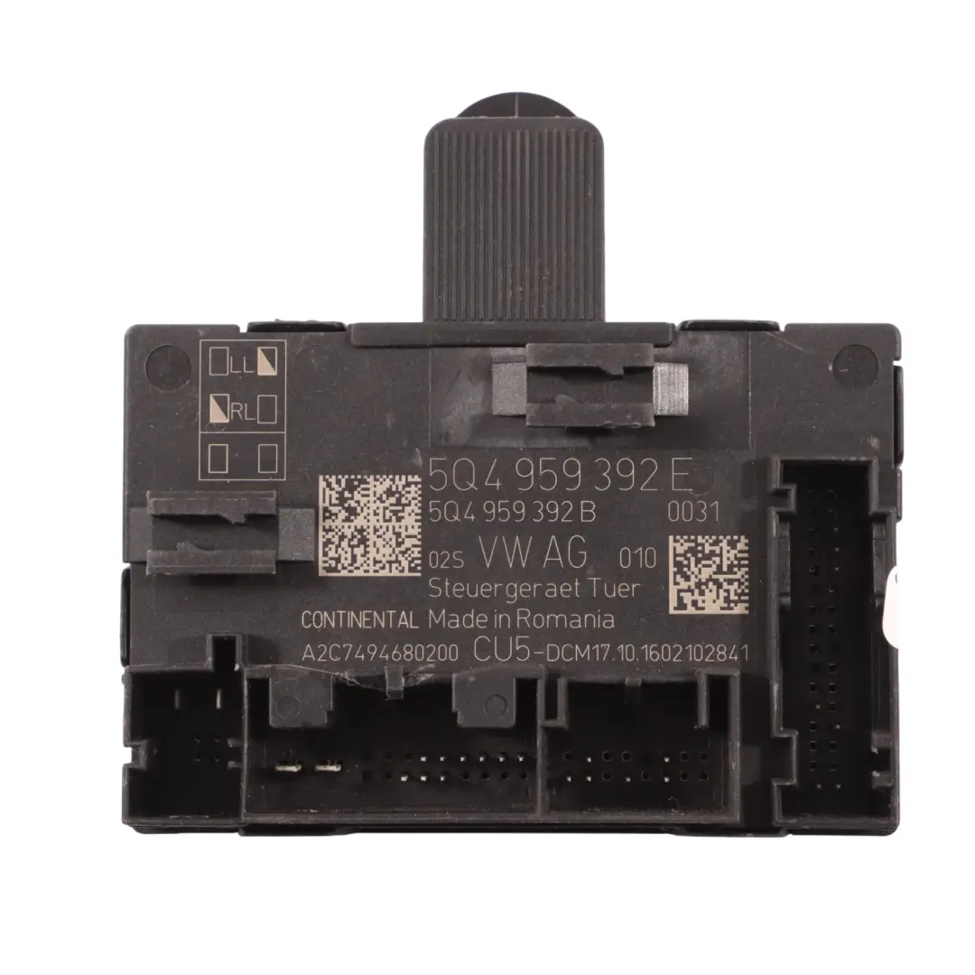 Module De Commande De Porte Avant Côté Passager pour Skoda Octavia 5E à propos du numéro de pièce 5Q4959392E Skoda Octavia 5E Module De Commande De Porte Avant Côté Passager - SKU 5Q4959392E - Numéro de pièce 5Q4959392E