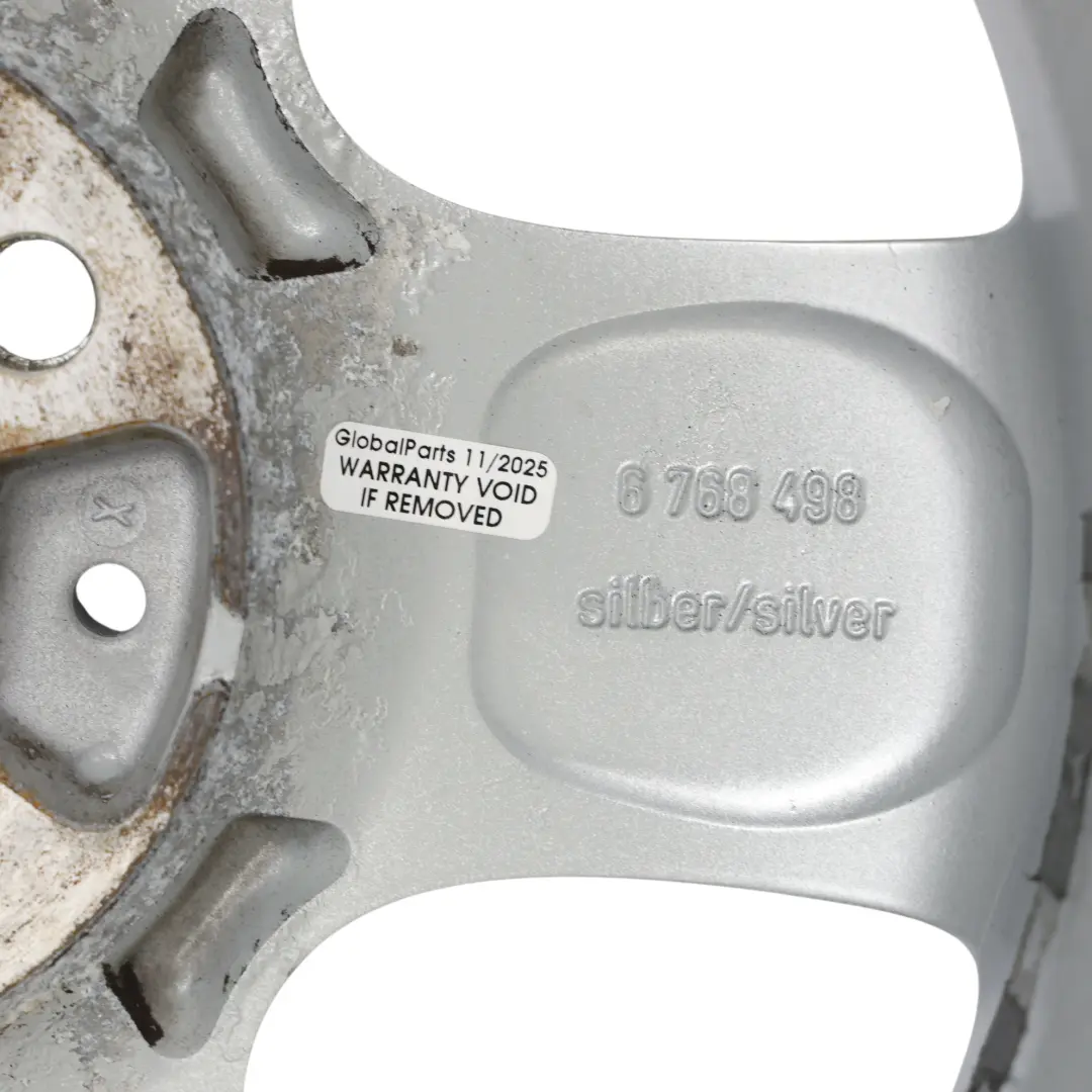 Mini Cooper One R50 R55 R56 Silver Wheel Alloy Rim 15" 5-Start Spooler 100 - SKU 6768498-1 - Part number 6768498