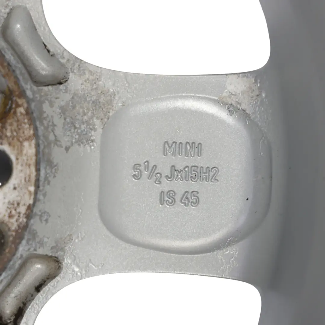 Mini Cooper One R50 R55 R56 Silver Wheel Alloy Rim 15" 5-Start Spooler 100 - SKU 6768498-1 - Part number 6768498