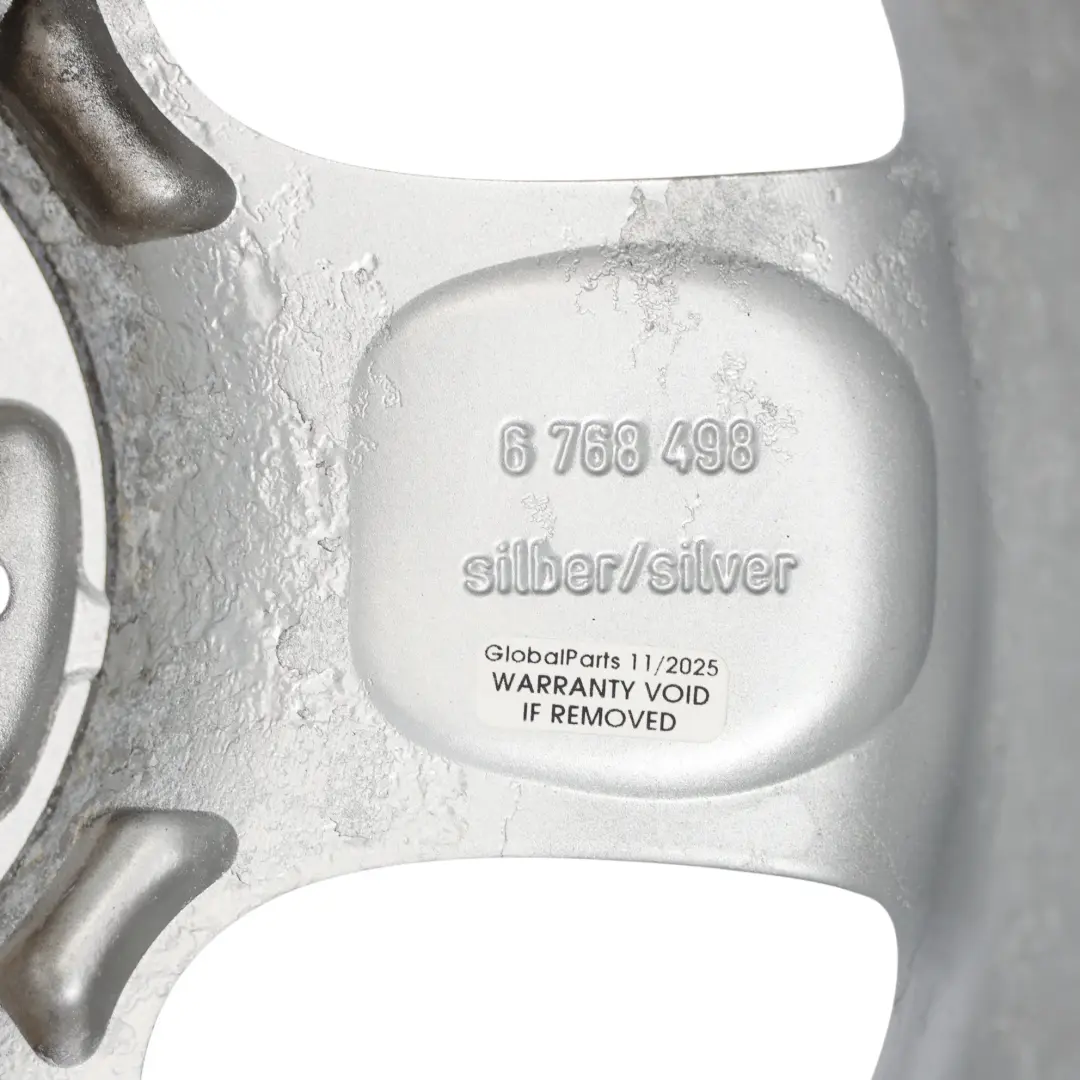 Alloy Rim 15" 5,5J 5-Start Spooler 100 to Mini One R50 R55 R56 Silver Wheel with Part number 6768498 Mini One R50 R55 R56 Silver Wheel Alloy Rim 15" 5,5J 5-Start Spooler 100 - SKU 6768498-2 - Part number 6768498