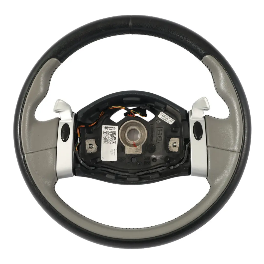 Steering Wheel Black Grey Leather Steptronic to Mini Cooper One R50 R52 R53 with Part number 6770335 Mini Cooper One R50 R52 R53 Steering Wheel Black Grey Leather Steptronic - SKU 6770335 - Part number 6770335