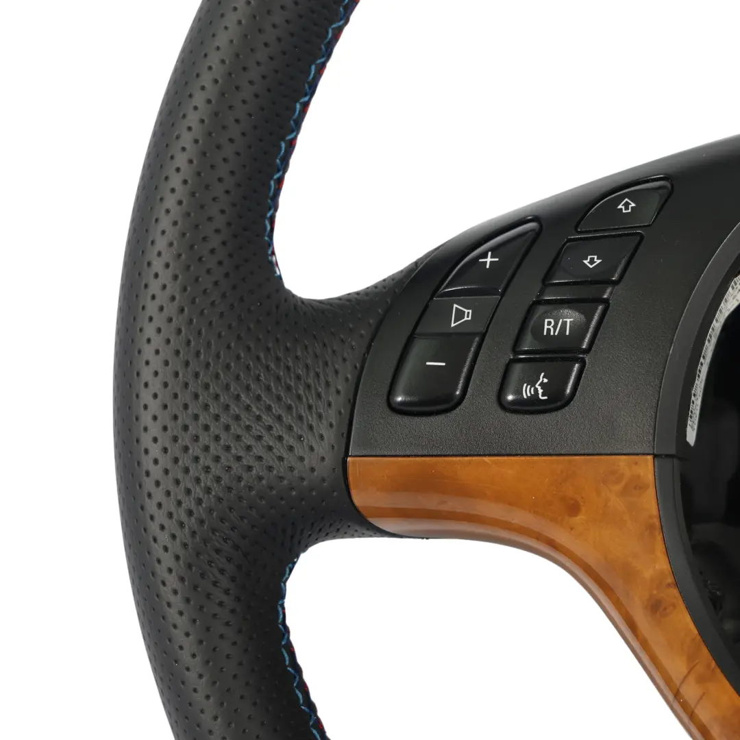 BMW X5 E53 NUOVA Pelle Nera Volante Sportivo 3 Raggi M-Tricolori Fili - SKU 6770422-2 - Numero di parte 6770422