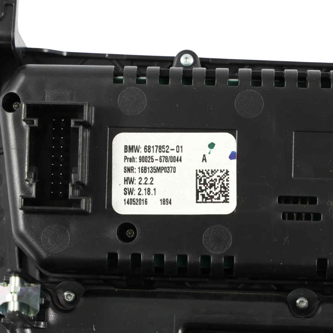 BMW F15 F16 Panel Control Calefacción A/C Aire Radio CD Player - SKU 6817852 - Número de pieza 6817852