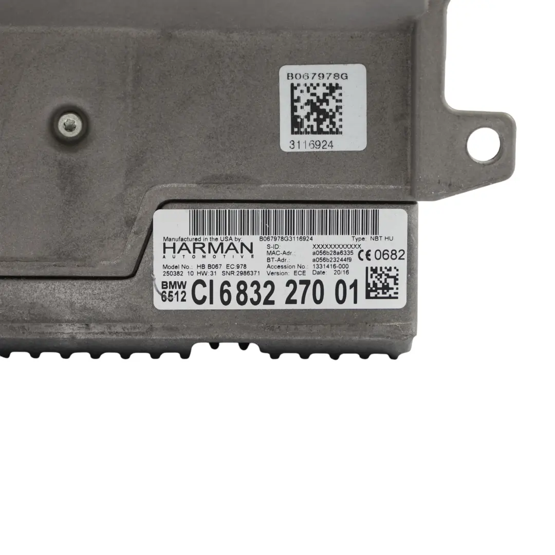 Autoradio GPS Principal Haute Définition pour BMW F10 F12 F13 F20 F22 F30 F31 à propos du numéro de pièce 6832270 BMW F10 F12 F13 F20 F22 F30 F31 Autoradio GPS Principal Haute Définition - SKU 6832270 - Numéro de pièce 6832270