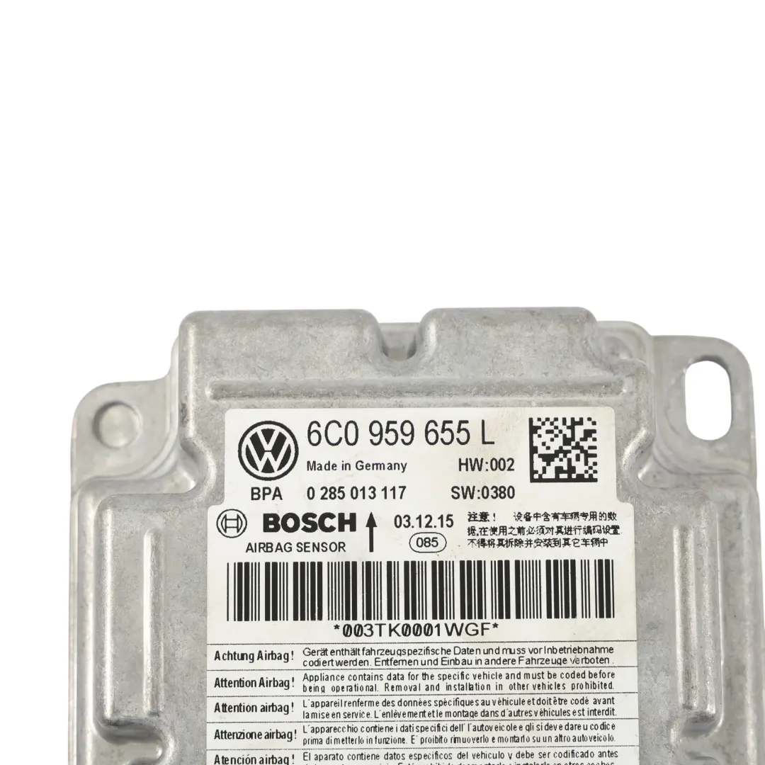 6J VW Polo 6C 6R Moduł Poduszek Powietrznych Bosch do Seat Ibiza o numerze 6C0959655L Seat Ibiza 6J VW Polo 6C 6R Moduł Poduszek Powietrznych Bosch - SKU 6C0959655L - Numer Części 6C0959655L