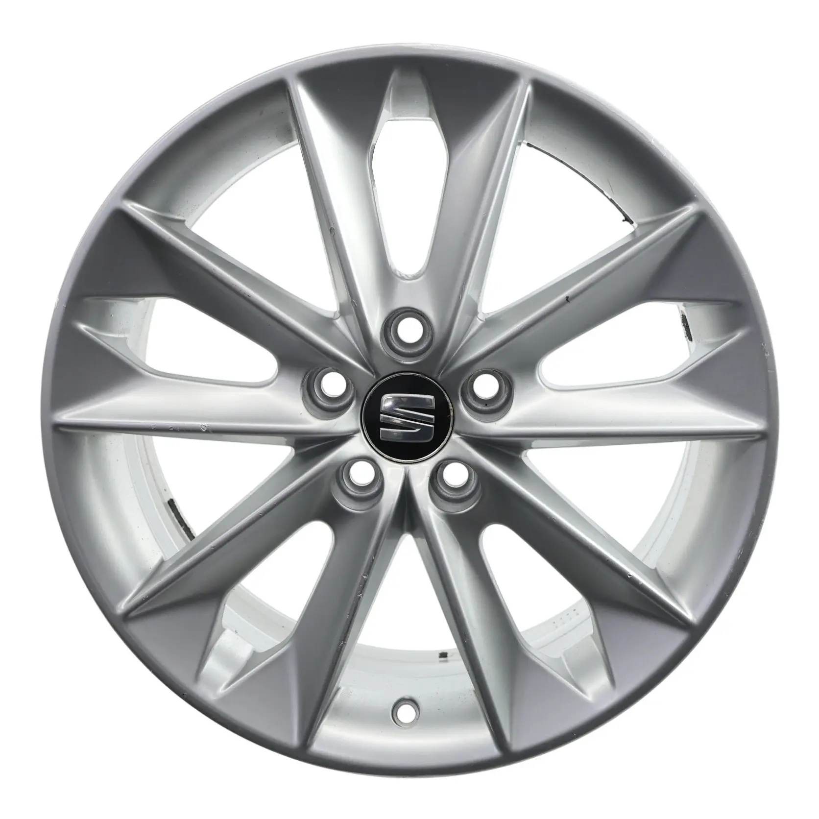 Seat Ibiza Mk4 6J Wheel Alloy 16" 10 Spoke 7J ET:43 Diamond Silver 6J0601025N