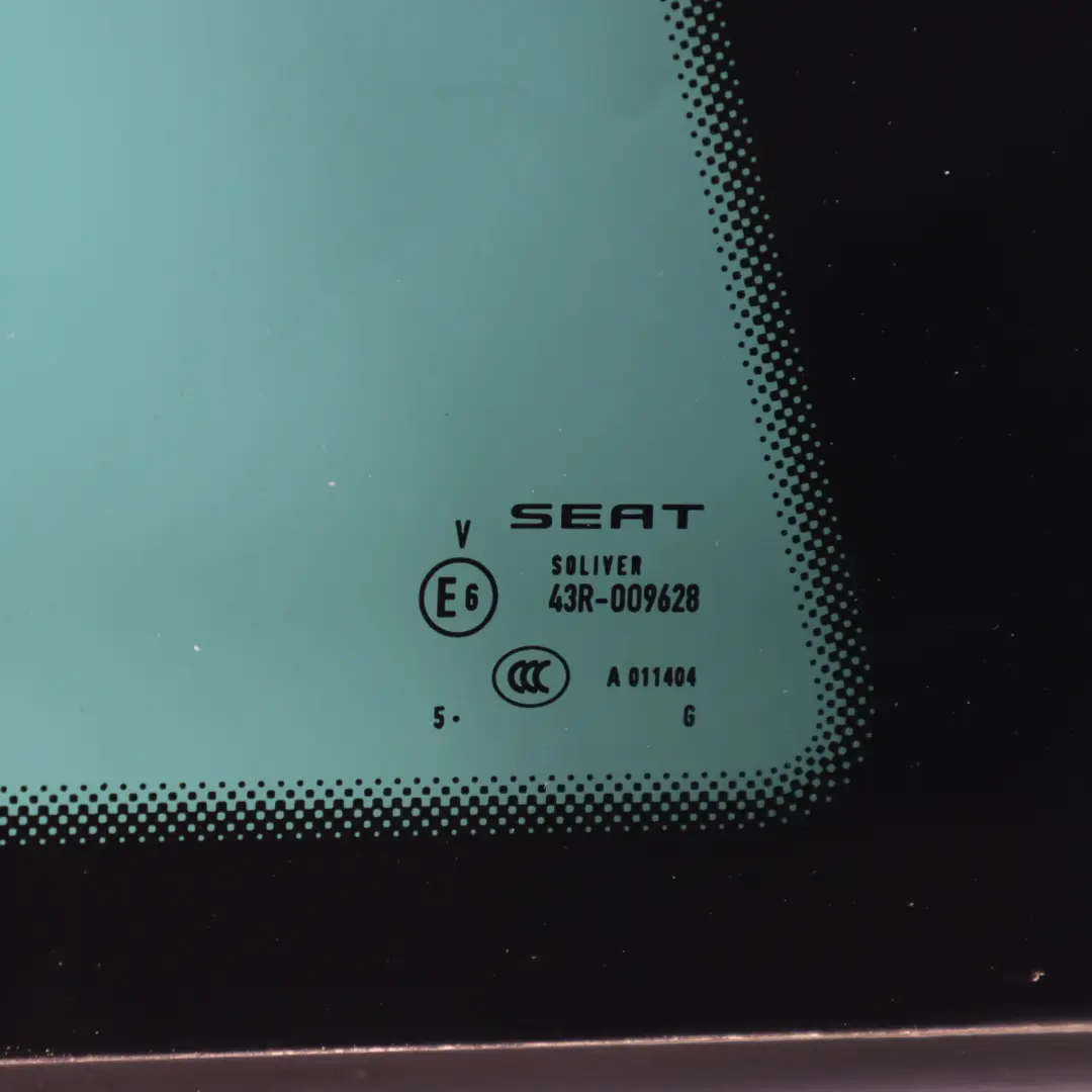 Seat Ibiza Mk5 Side Window Fixed Glass Rear Right O/S Tinted - SKU 6J3845042G - Part number 6J3845042G