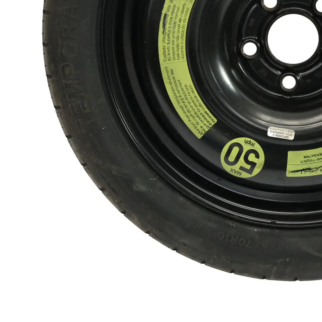 VW Volkswagen Polo 6R Spare Wheel Steel R16 Tyre Hankook 125/70 - SKU 6R0601027J - Part number 6R0601027J