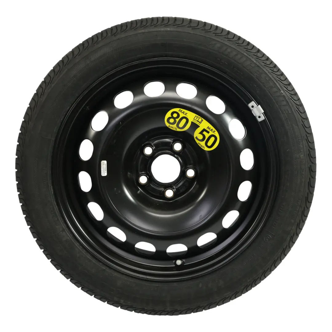 Mk4 Ruota Scorta Acciaio Bridegestone R16 6J 185/50 ET:40 per Seat Ibiza con numero di parte 6R0601027N Seat Ibiza Mk4 Ruota Scorta Acciaio Bridegestone R16 6J 185/50 ET:40 - SKU 6R0601027N - Numero di parte 6R0601027N