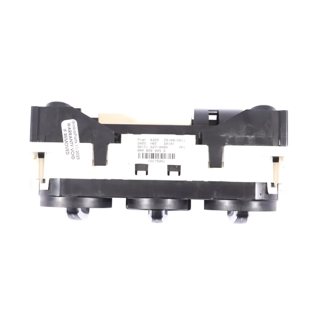 Mk5 6R Aire Acondicionado Calentador Panel De Interruptores para VW Polo con número de pieza 6R0820045G VW Polo Mk5 6R Aire Acondicionado Calentador Panel De Interruptores - SKU 6R0820045G - Número de pieza 6R0820045G