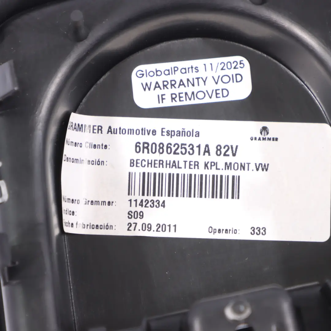 VW Polo Gti 6R Hintere Mittelkonsolen Verkleidung Getränkehalter - SKU 6R0862531A - Teilenummer 6R0862531A