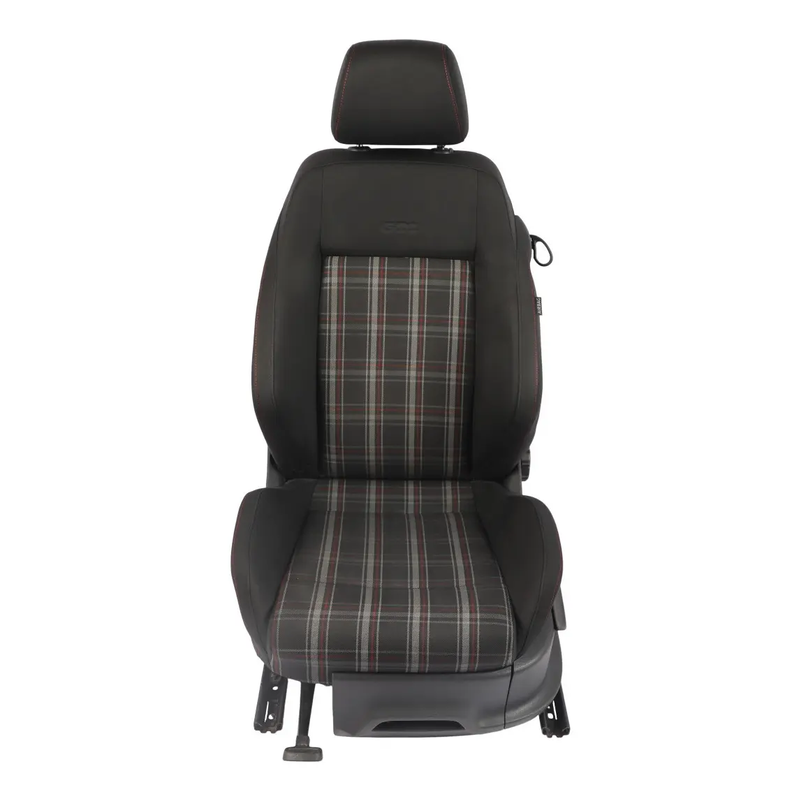 VW Volkswagen Polo 6R GTI 3D Front Seat Fabric Cloth Titan Black Red Left N/S