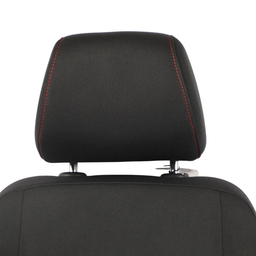 VW Volkswagen Polo 6R GTI 3D Front Seat Fabric Cloth Titan Black Red Left N/S - SKU 6R0881805FF - Part number 6R0881805FF