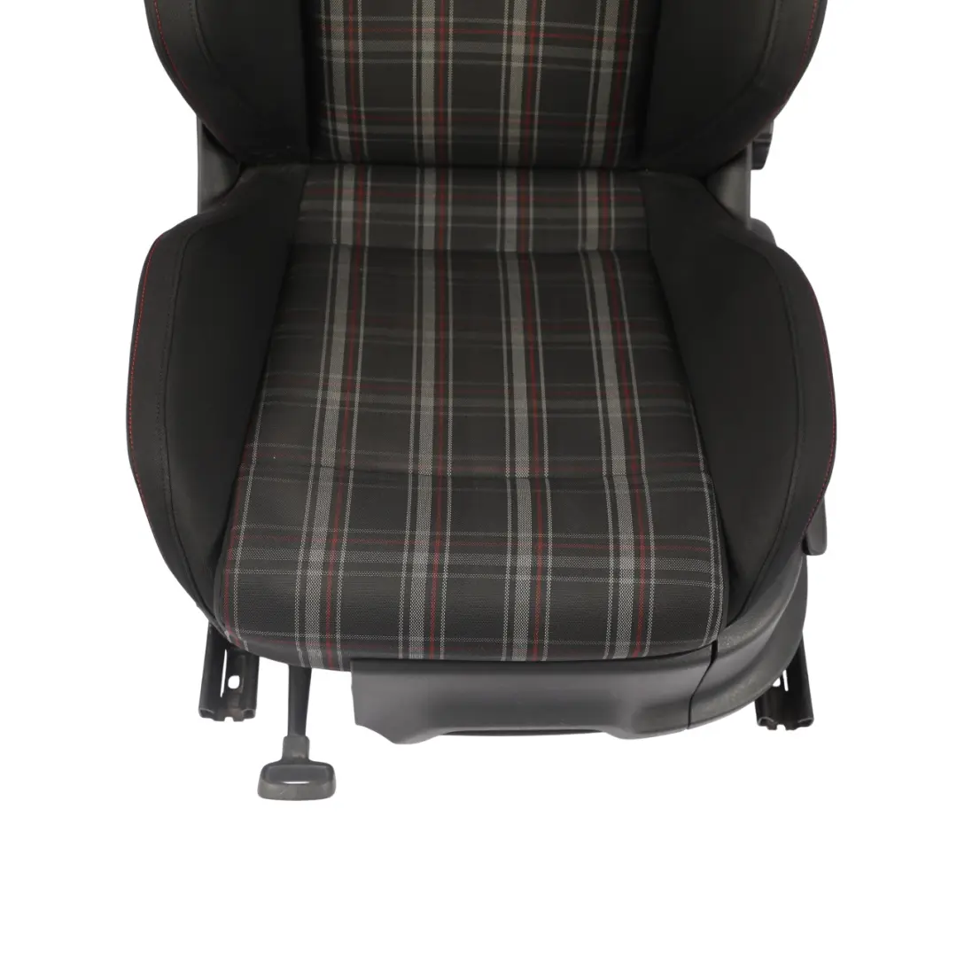 Front Seat Fabric Cloth Titan Black Red Left N/S to VW Volkswagen Polo 6R GTI 3D with Part number 6R0881805FF VW Volkswagen Polo 6R GTI 3D Front Seat Fabric Cloth Titan Black Red Left N/S - SKU 6R0881805FF - Part number 6R0881805FF