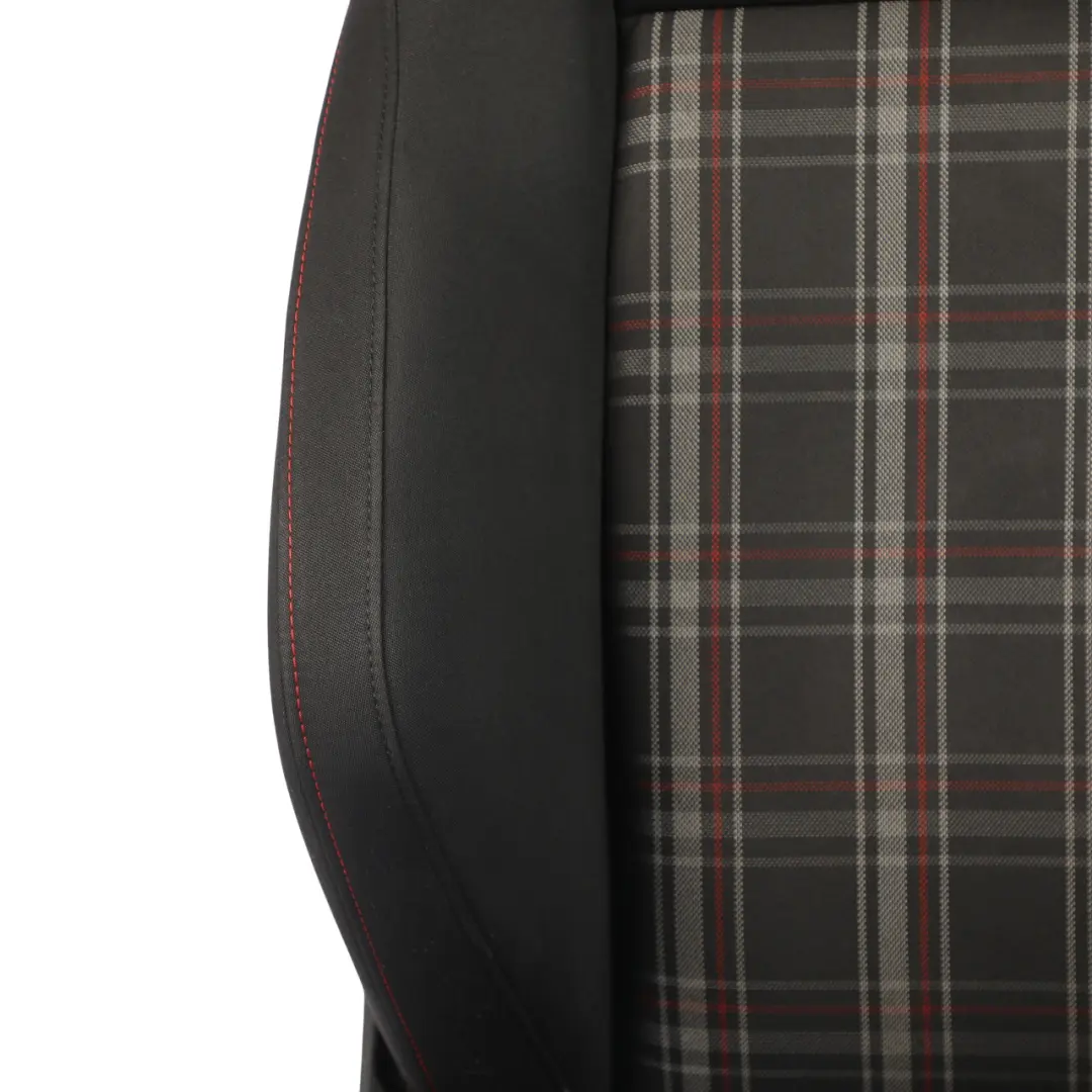 VW Volkswagen Polo 6R GTI 3D Front Seat Fabric Cloth Titan Black Red Left N/S - SKU 6R0881805FF - Part number 6R0881805FF