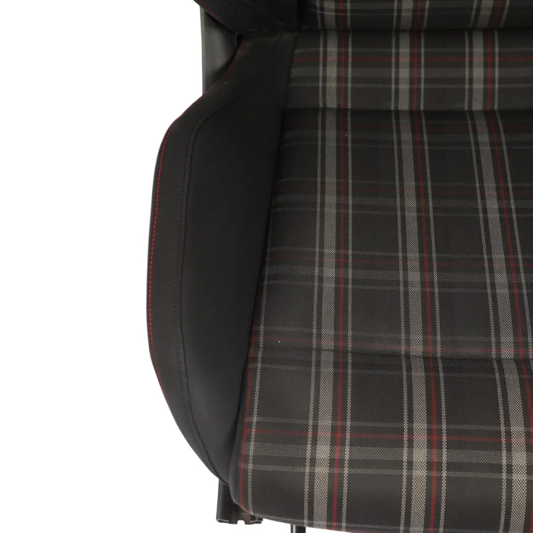 VW Volkswagen Polo 6R GTI 3D Front Seat Fabric Cloth Titan Black Red Left N/S - SKU 6R0881805FF - Part number 6R0881805FF