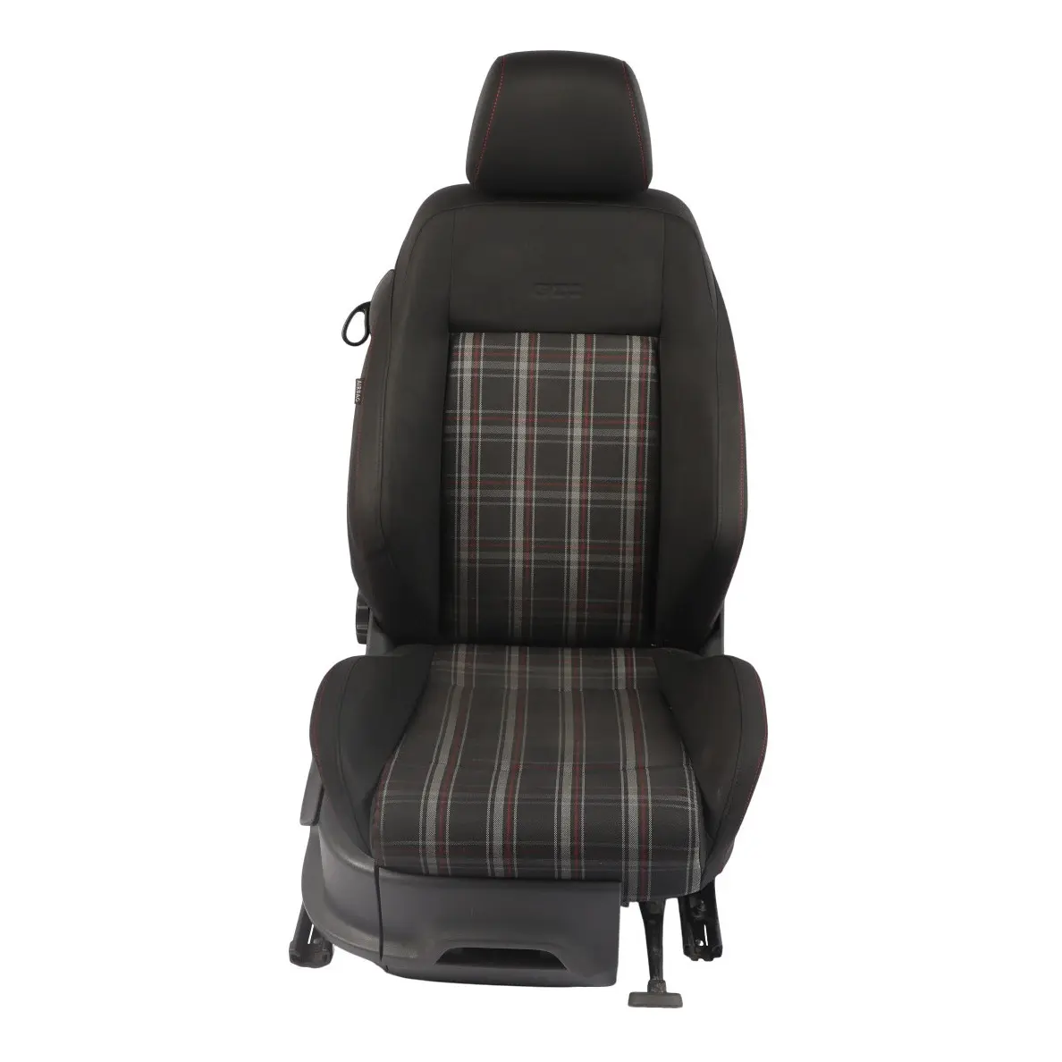 VW Volkswagen Polo 6R GTI 3D Front Seat Fabric Cloth Titan Black Red Right O/S