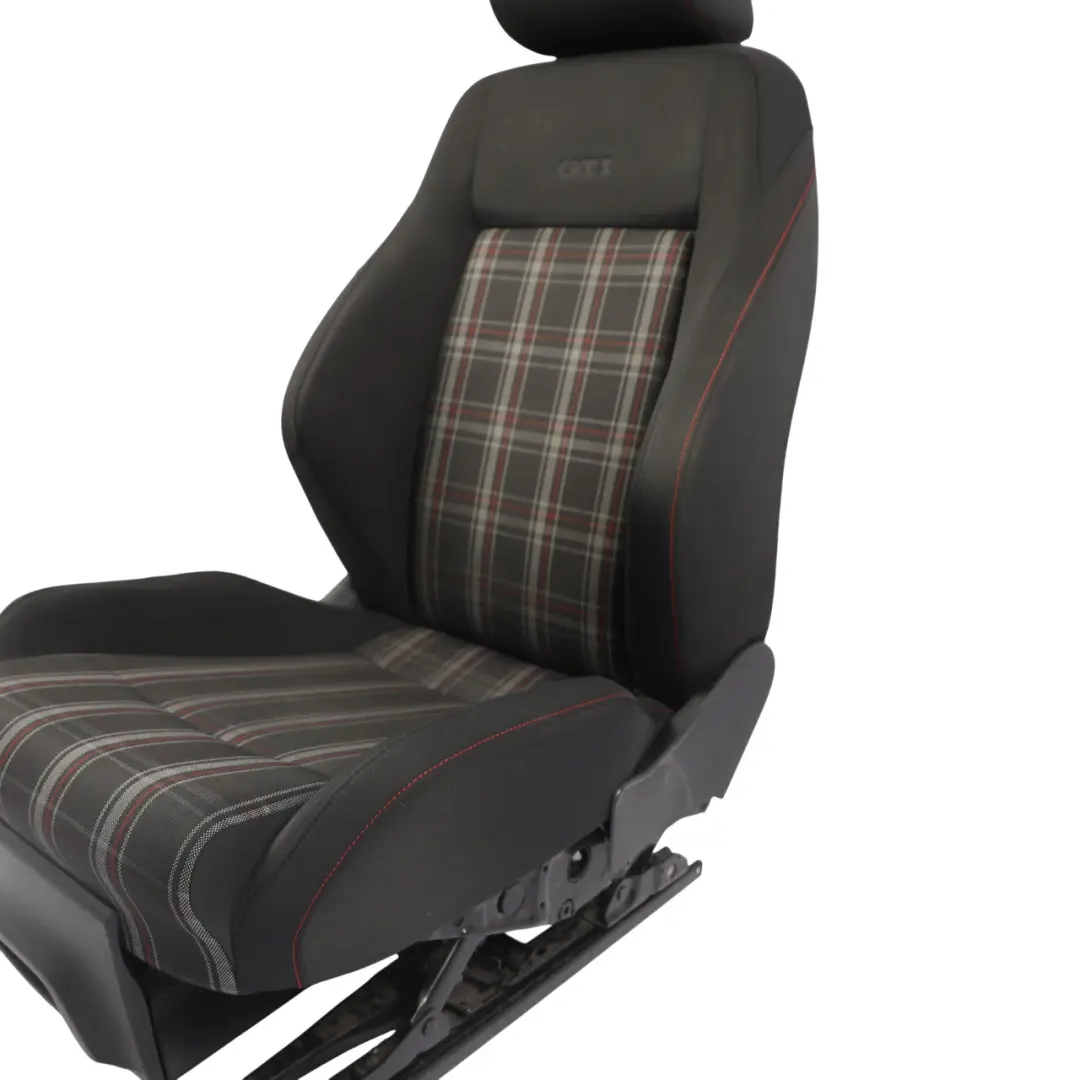 VW Volkswagen Polo 6R GTI 3D Front Seat Fabric Cloth Titan Black Red Right O/S - SKU 6R0881806DP - Part number 6R0881806DP