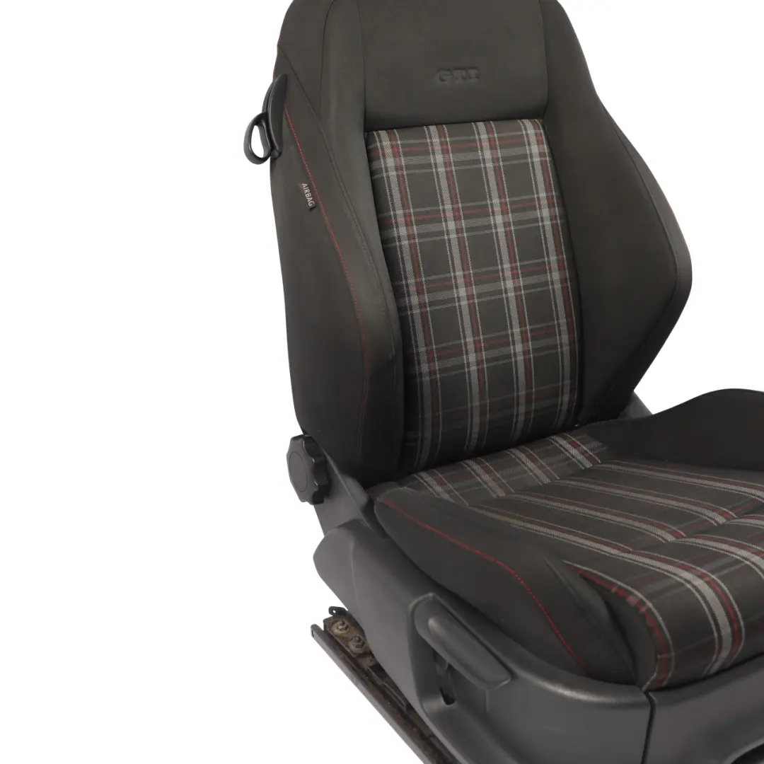 VW Volkswagen Polo 6R GTI 3D Front Seat Fabric Cloth Titan Black Red Right O/S - SKU 6R0881806DP - Part number 6R0881806DP