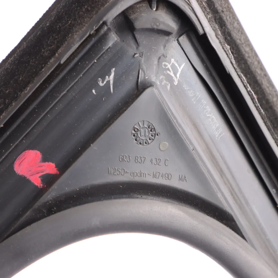 VW Polo 6R Window Rubber Seal Front Right O/S 3-Door Variant - SKU 6R3837432B - Part number 6R3837432B