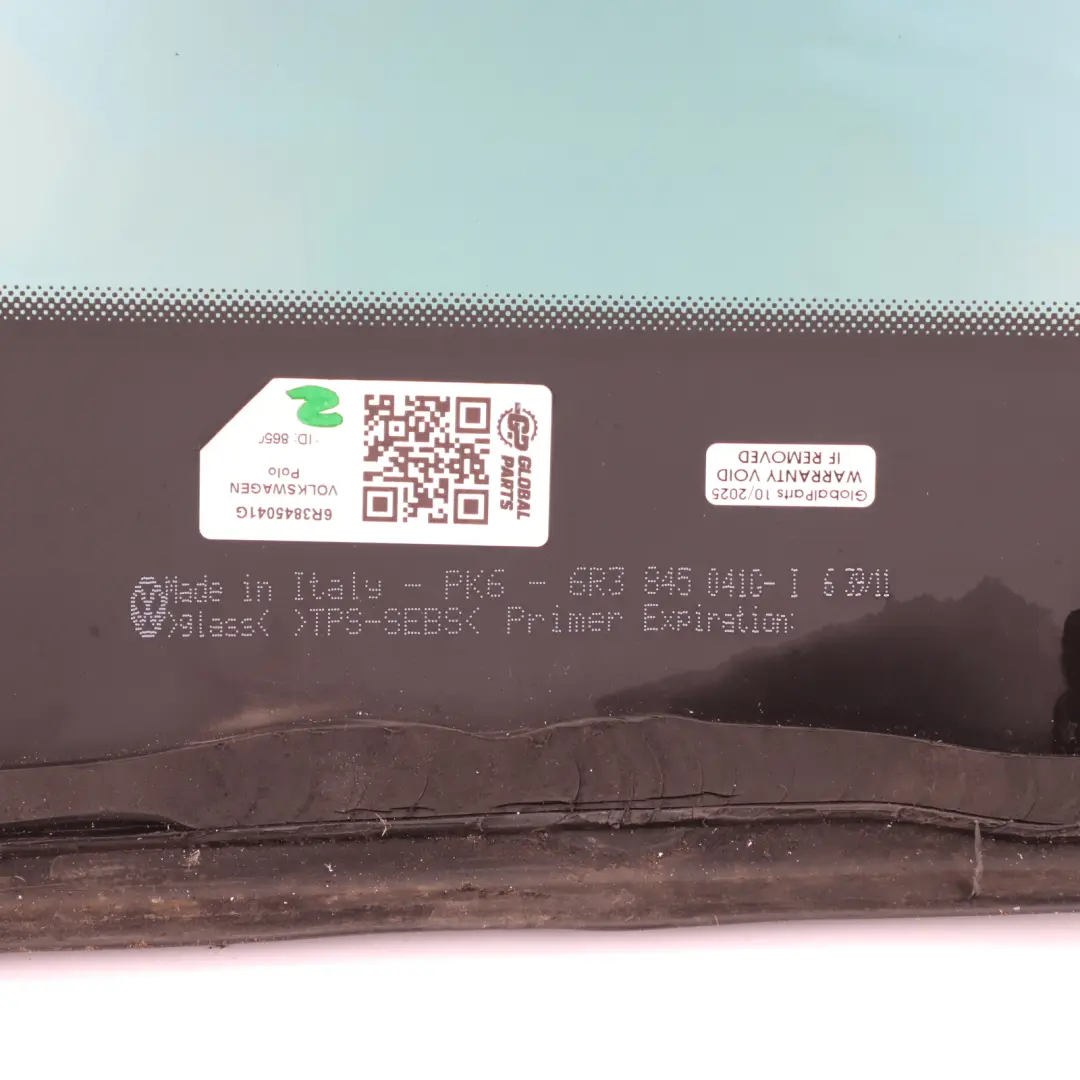 Window Glass Quarter 65% Tinted Rear Left N/S to Volkswagen VW Polo 6R with Part number 6R3845041G Volkswagen VW Polo 6R Window Glass Quarter 65% Tinted Rear Left N/S - SKU 6R3845041G - Part number 6R3845041G