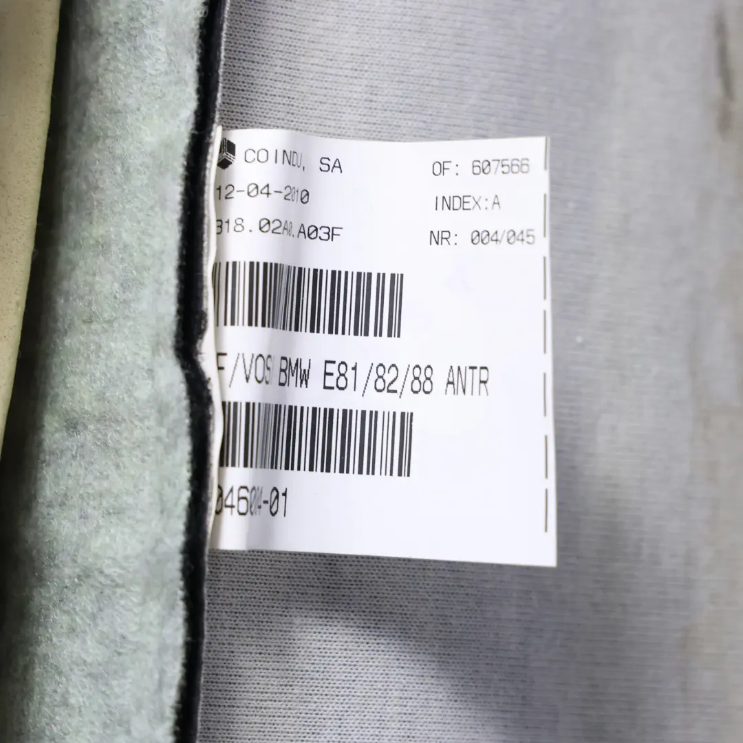 BMW E81 E82 Asiento Delantero Base Cojín Tapa Inferior Izquierda Derecha - SKU 7046004 - Número de pieza 7046004