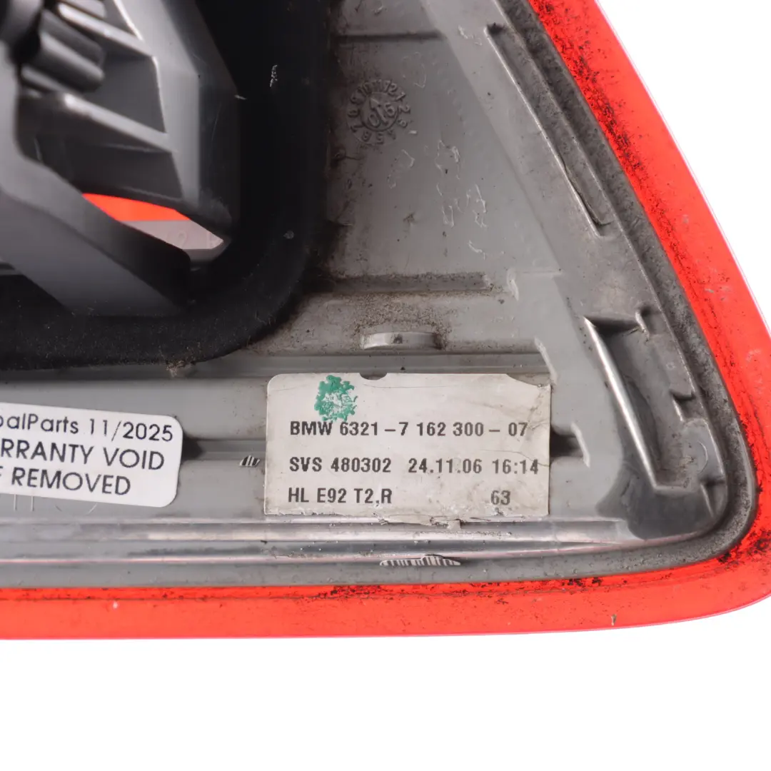 Light Lamp In Trunk Lid Tailgate Right O/S to BMW E92 Coupe Rear with Part number 7162300 BMW E92 Coupe Rear Light Lamp In Trunk Lid Tailgate Right O/S - SKU 7162300-1 - Part number 7162300