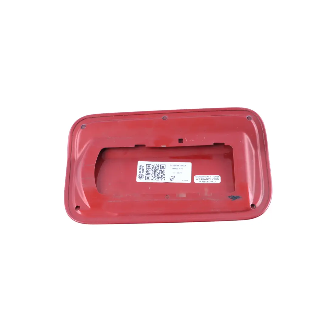 Fill Filler Flap Cover Trim Sakhir Orange - B50 to BMW F30 F80 Fuel Tank with Part number 7238058 BMW F30 F80 Fuel Tank Fill Filler Flap Cover Trim Sakhir Orange - B50 - SKU 7238058-SAO - Part number 7238058
